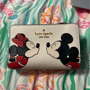 Kate Spade Cream Wallet with Mickey and Minnie Design